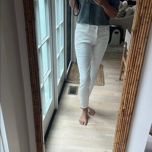 MOTHER White Ankle Cropped Jeans